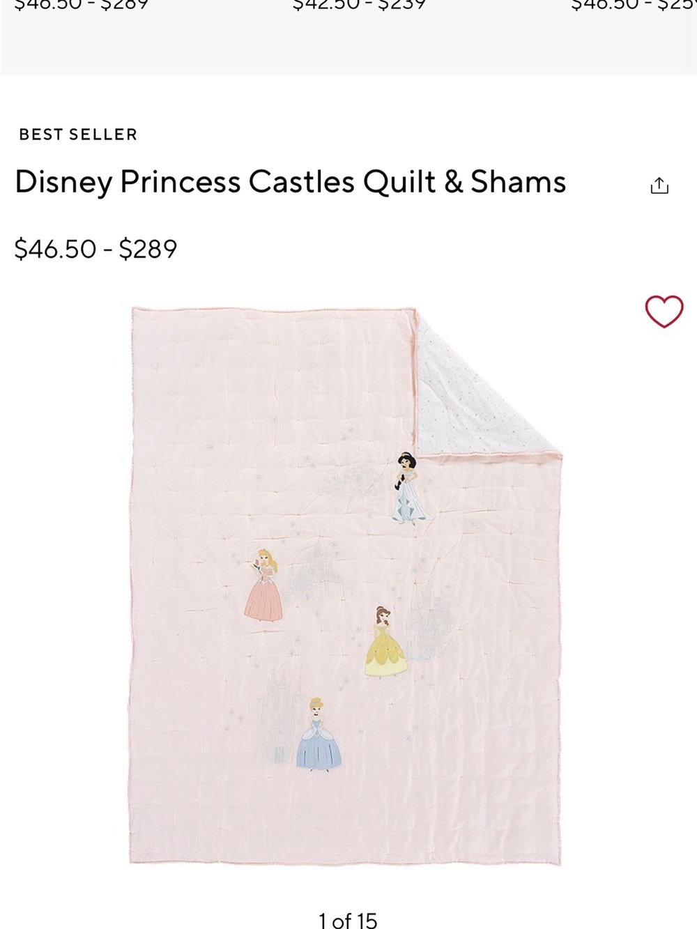 Pottery Barn Kids Pink Princess Castle Comforter - Picture 2 of 3